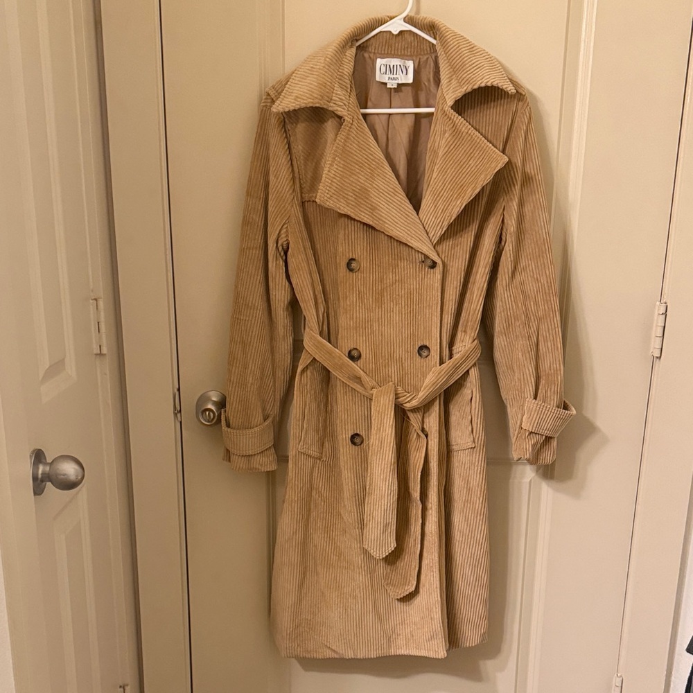 Tan Corduroy Trench Coat